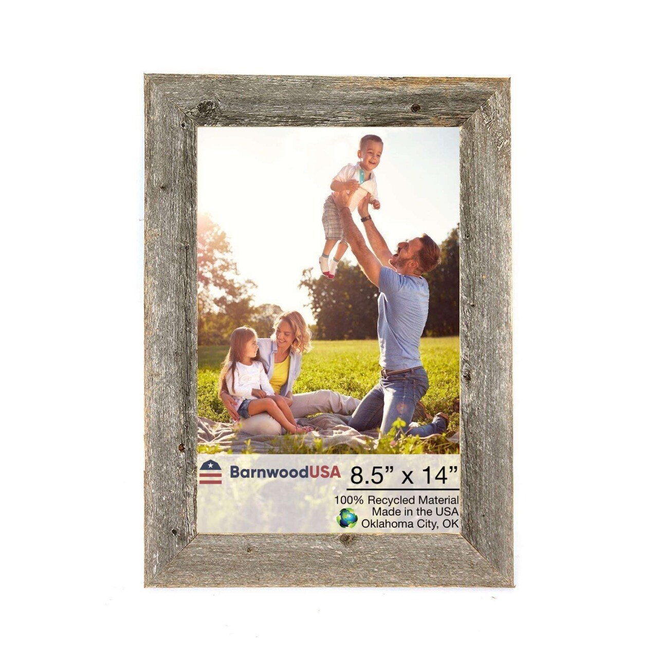 Rustic Farmhouse 8.5 in. x 14 in. Reclaimed Wood Picture Frame